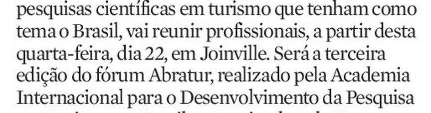 Terceira edio do Abratur acontece na Univille